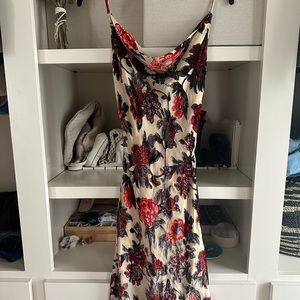 Velvet cowl neck dress